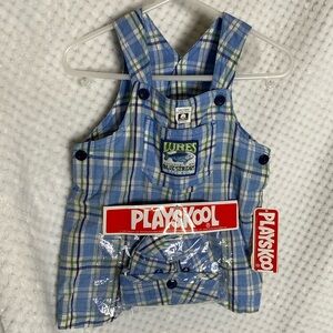 Vintage playskool plaid overalls outfit